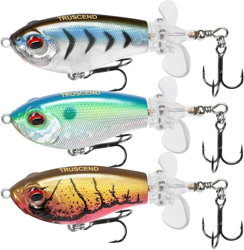 TRUSCEND PoPobait con ganchos BKK, señuelos de pesca para lubina, lucio, lucio, perca almizclada, señuelo flotante para agua dulce o salada,