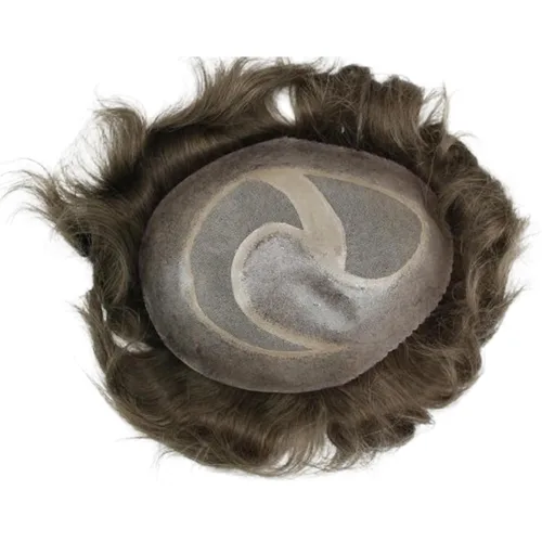 Miniatura 13 de Voloria Encaje francés de cabello humano real con piel fina PU para hombre Stock Toupee Hair Pieces #18
