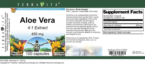 Miniatura 3 de Aloe Vera 4:1-450 mg (100 Cápsulas, ZIN: 518928) - Paquete de 3