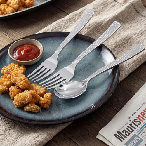 Miniatura 6 de KIRE Juego de 400 tenedores y cucharas de plástico plateado desechables, juego de cubiertos de plástico resistente, cucharas y tenedores plateados