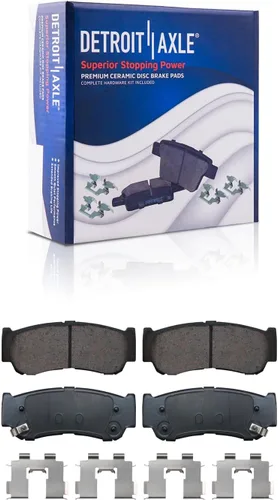 Miniatura 4 de Detroit Axle - Kit de freno trasero para 2007 2008 2009 Hyundai Santa Fe Rotores de freno de disco de cerámica reemplazo de pastillas de freno