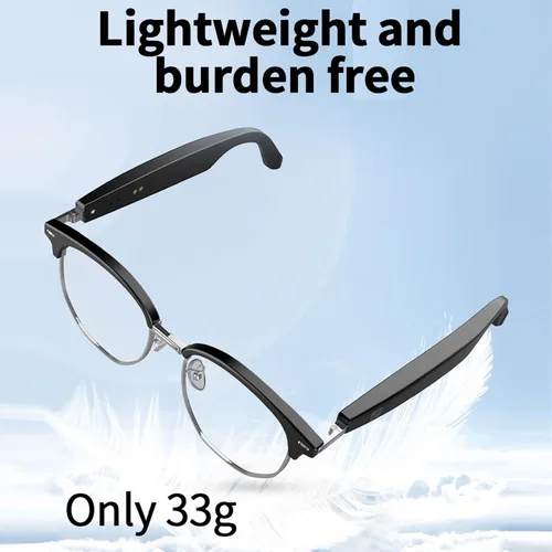 Miniatura 3 de PUSOKEI Gafas inteligentes, gafas de sol de audio, micrófono y altavoz integrados, protección U V00, auriculares de oído abierto, control táctil