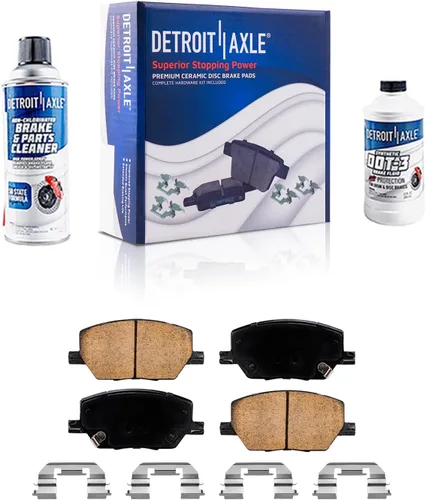 Miniatura 15 de Detroit Axle - Pastillas de freno para Nissan Quest 2004-2017, X-Trail 2005-2006, pastillas de freno de cerámica delanteras y traseras con repuesto