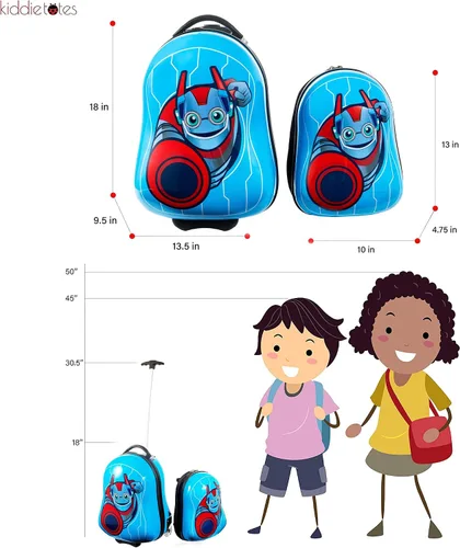 Miniatura 4 de KIDDIETOTES Conjuntos de equipaje y mochila, Azul, Robot
