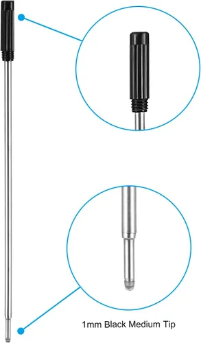 Miniatura 4 de Jovitec 24 recambios de bolígrafo reemplazables, repuesto de tinta de metal, escritura suave, 4.5 pulgadas (4.6 in) y punta media de 0.039 pulgadas