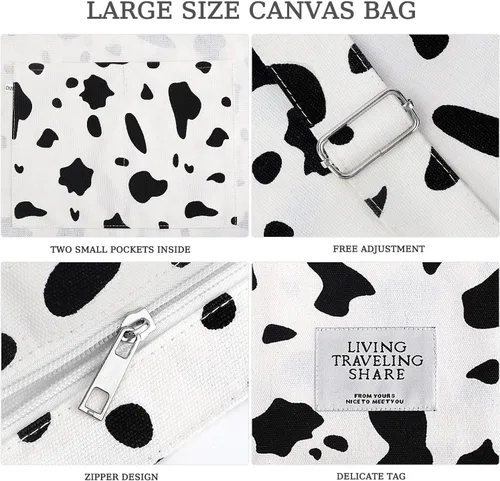 Miniatura 4 de Bolsa de lona con diseño de bolsillo externo, aspecto elegante, correa de hombro ajustable