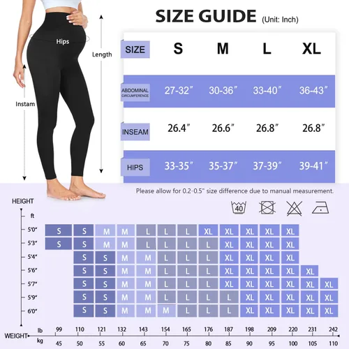 Miniatura 6 de GROTEEN Paquete de 3 leggings de maternidad para mujer, sobre el vientre, con bolsillos, súper suaves, para entrenamiento, embarazo, yoga