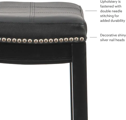 Miniatura 18 de Linon Claridge Taburete de bar, de 32 pulgadas., Madera, Negro