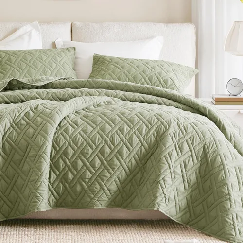 Miniatura 16 de Comfort Spaces Juego de edredón de tamaño King extragrande de color blanco de 120 x 118 pulgadas, colcha acolchada de microfibra ligera de verano