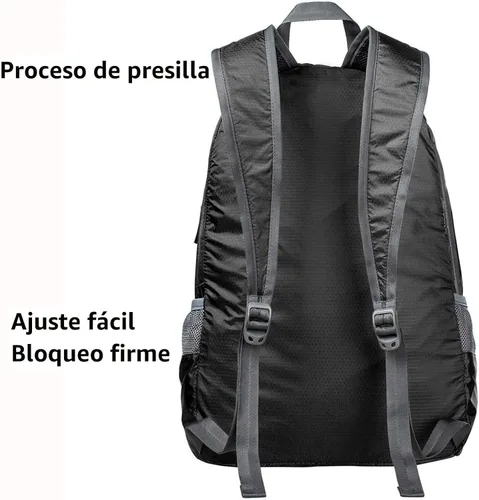 Miniatura 4 de G4Free Ultra Ligero plegable Mochila Senderismo bolsa de diario, práctico plegable camping al aire libre mochila A-Negro