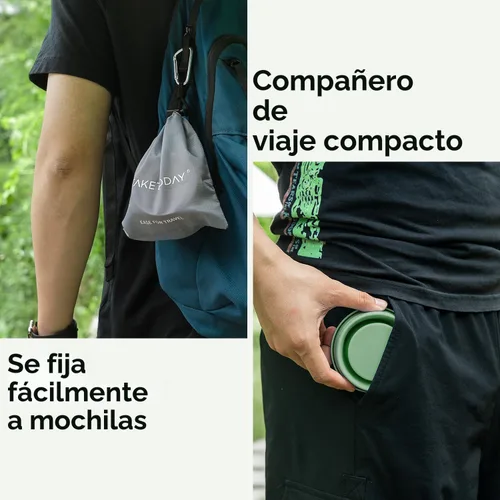 Miniatura 5 de TakeToday Taza de Viaje Plegable - Taza de Agua Plegable de Silicona, Libre de BPA con Tapa y Bolsa Impermeable - Juego de Tazas para Beber