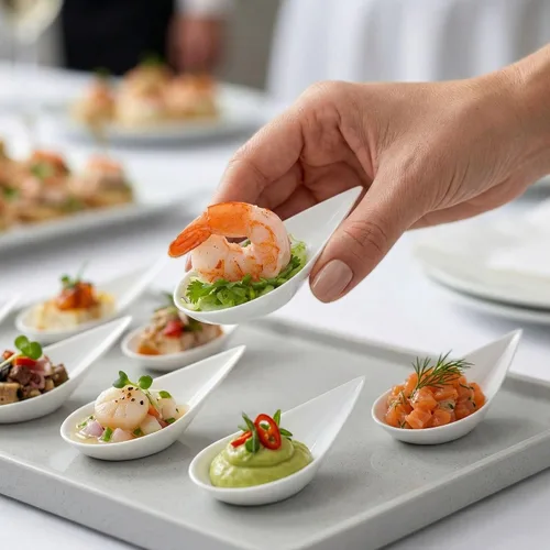 Miniatura 5 de Restaurantware Cucharas de lágrima de 4 x 2 pulgadas, 20 cucharas de aperitivo – Cucharas desechables de plástico blanco con sangría para bodas