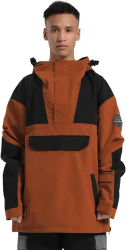 Miniatura 11 de GSOU SNOW Chaqueta de esquí para hombre, abrigo de nieve para snowboard, cálido, invierno, impermeable, con capucha