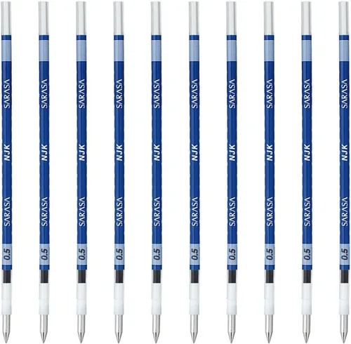 Miniatura 10 de Zebra BRNJK5BK - Recambio para bolígrafo, Sarasa, NJK-0.5, negro, 10