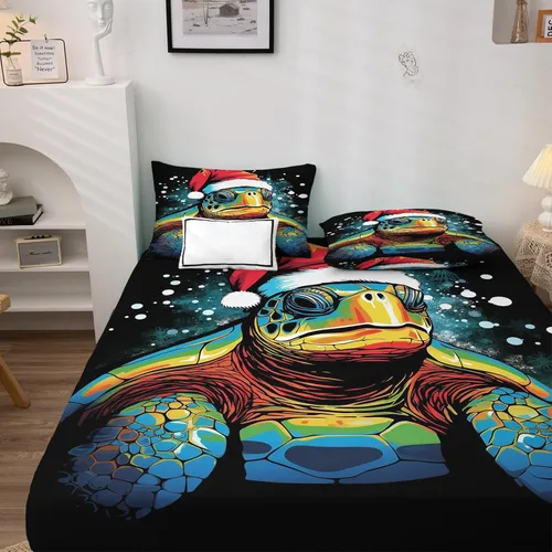 Miniatura 3 de Sábanas de alce de Navidad tamaño individual – Sábanas de cama de animales del bosque, microfibra suave, bolsillo profundo, sábanas y fundas