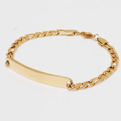 Miniatura 2 de Pulseras personalizadas chapadas en oro de 18 quilates para parejas, grabados personalizados, con nombre y identificación, juego a juego