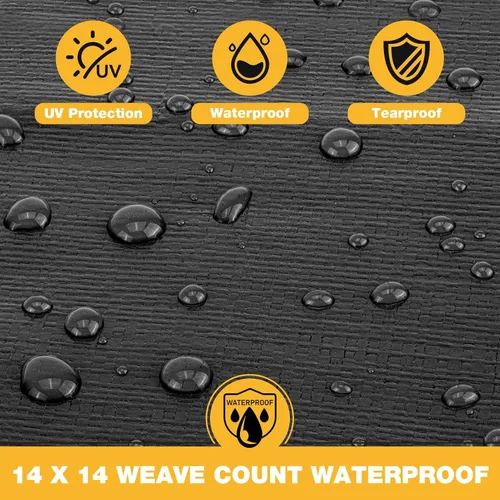 Miniatura 2 de Winpull Lona de 8 x 10 pies de 0.551 in. resistente al agua, lona de polietileno negro para exteriores, para equipos, leña, vehículos y refugio
