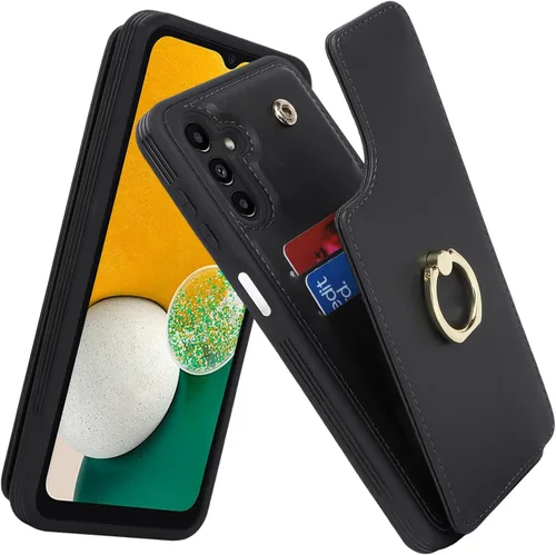 Miniatura 25 de Lipvina Funda para Samsung Galaxy A03s con tarjetero, Galaxy A03s Funda tipo cartera para mujer, tarjetero de crédito, soporte de anillo, fundas