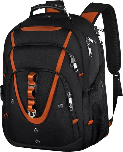 Miniatura 13 de Mochila para portátil de 18.4" para hombres, mochila extra grande de 55L-60L para laptops de juegos con puerto de cargador USB, aprobada para vuelos