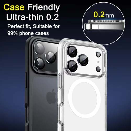 Miniatura 7 de Ferilinso Paquete de 6 Protectores de Lente de Cámara para Accesorios de iPhone 17 Pro, Compatible con Fundas de Teléfono, Cubierta de Vidrio