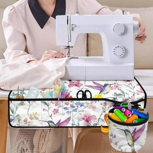 Miniatura 4 de Alfombrilla para máquina de coser de colibrí para silenciar la mesa, reducir la vibración, antipolvo con almacenamiento a prueba de agua