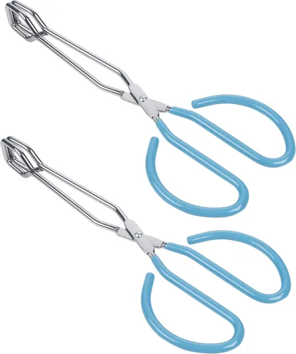 MSY BIGSUNNY - Pinzas de tijera de acero inoxidable de 10 pulgadas, pinzas para alimentos de cocina con mango antideslizante, agarre cómodo, pinzas