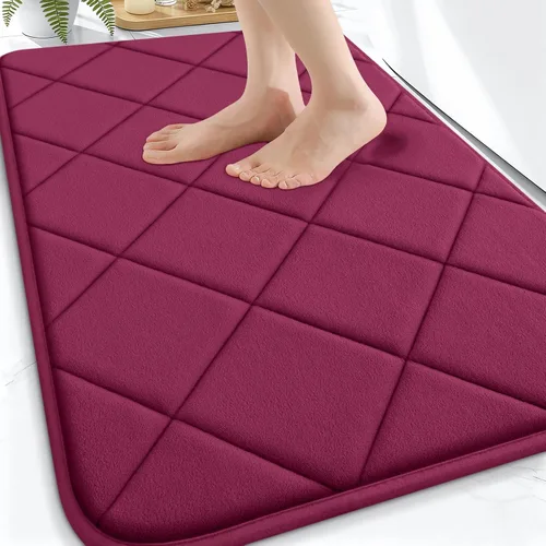 Miniatura 141 de OLANLY Tapete de baño de espuma viscoelástica de 24 x 16 pulgadas, ultra suave y absorbente, lavable a máquina, cómodo tapete de baño para suelo