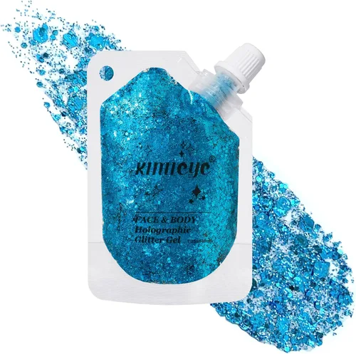 Miniatura 25 de Gel holográfico con purpurina para el rostro, brillo corporal con maquillaje para cabello, cara, clavícula, brazo, uñas, sombra de ojos, lentejuelas