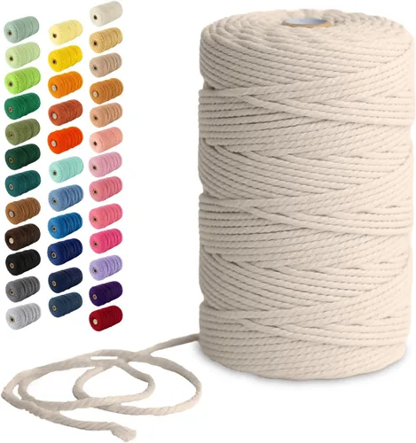 Nook Theory Hilo de macramé de 3mm 220 yardas - Cuerda de macramé suave de 4mm, 5mm perfecta para nudos - Suministros de macramé para colgadores de