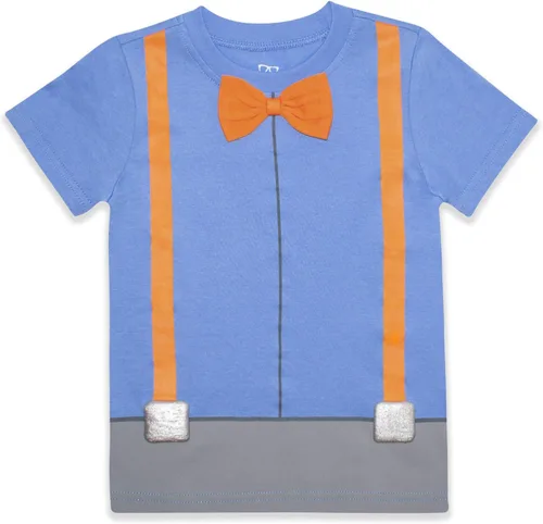 Miniatura 2 de Blippi Juego de camiseta y sombrero para niños pequeños, niños pequeños y grandes, azulnaranja