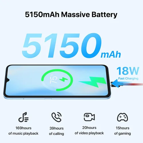 Miniatura 4 de UMIDIGI Teléfono celular, F3 8GB+128GB Smartphone desbloqueado, cámara triple AI de 48MP, pantalla completa HD de 6.7 pulgadas, batería de 5150 mAh