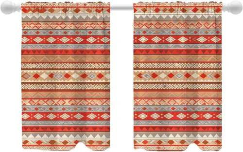 Miniatura 130 de Shrahala Cortinas de hojas de arce otoñales para ventanas de cocina, hojas rojas ardientes, fondo marrón, paneles de cortina de ventana de poliéster