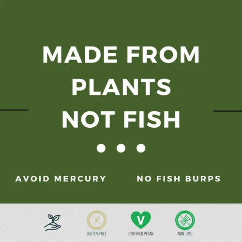 Miniatura 4 de Alternativa al aceite de pescado vegano – Suplemento galardonado con Omega 3, DHA, EPA y GLA – Omegas a base de plantas – 4 veces mejor que el lino