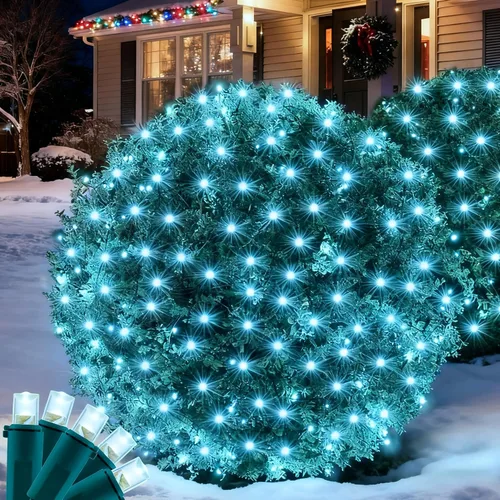 Miniatura 12 de Red de luces LED de Navidad para arbustos, 132 luces LED de 6 pies x 6 pies, conectables con certificación UL para arbustos, árboles, arbustos