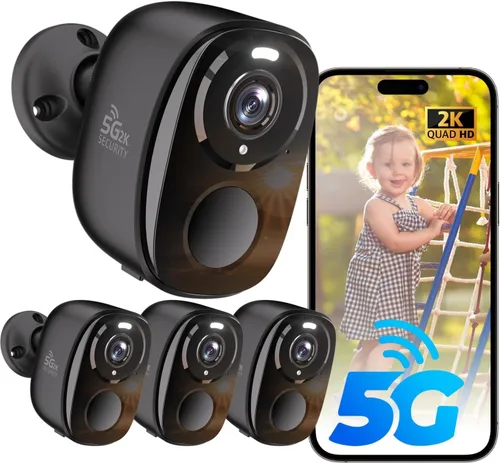 Miniatura 8 de ELECCTV Cámaras de seguridad WiFi 5G/2.4G inalámbricas para exteriores, cámara de seguridad 2K 5G con detección de movimiento AI, visión nocturna a