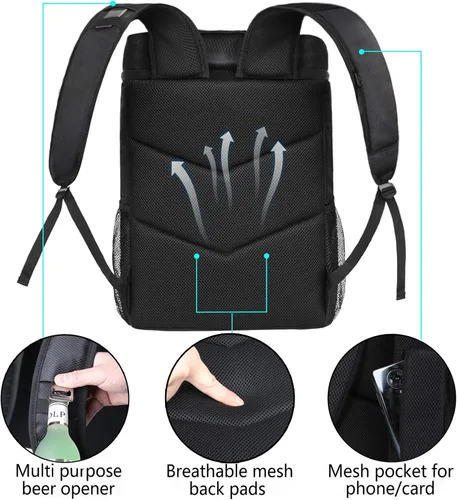Miniatura 5 de FORICH - Mochila térmica suave, con aislamiento impermeable, a prueba de fugas, mochila portátil de tamaño pequeño para trabajar, almuerzo, viajes