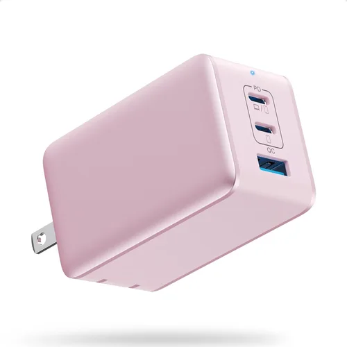 Miniatura 16 de Cargador de pared USB C de 128 W, estación de carga rápida de 3 puertos GaN III, bloque de cargador plegable PD QC, adaptador portátil de 65 W
