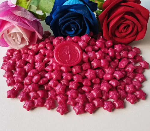 Miniatura 2 de 300 cuentas de cera de sellado de estrella de la suerte, cuentas de sello de cera flash PORXFLY para sello de sellado, ideal para invitaciones