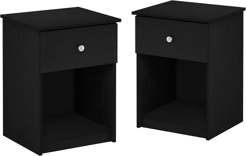 Miniatura 6 de Furinno Tidur - Mesita de noche, roble negro, americano, paquete de 2