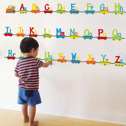 Miniatura 3 de Calcomanías de alfabeto para niños, alfabeto ABC, calcomanías de tren, calcomanías de pared de letras del alfabeto, calcomanías de pared