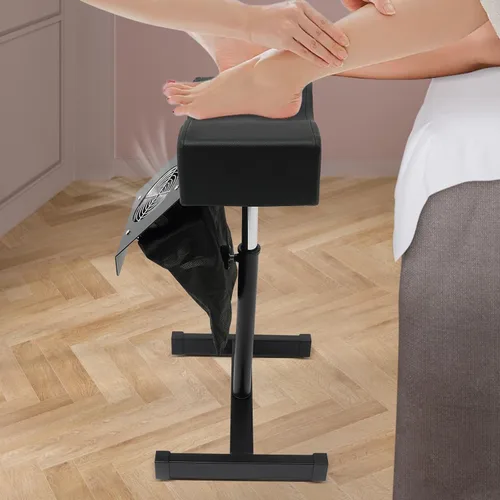 Miniatura 9 de Reposapiés de pedicura, taburete de pedicura con ventilador de limpieza de polvo, reposapiés ajustable, sillas de masaje para el cuidado de los Negro