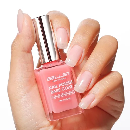 Miniatura 19 de GELLEN Esmalte de uñas transparente para capa final, esmalte de uñas brillante y regular, fórmula de calcio fortalece las uñas, secado rápido al