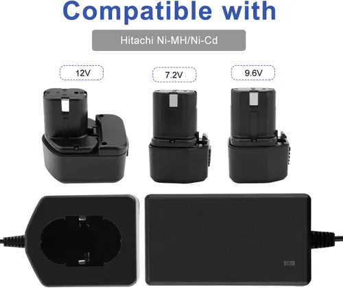 Miniatura 4 de Exmate Cargador de batería de 1.2V-18V compatible con batería Hitachi 7.2V, 9.6V, 12V 14.4V 18V Pod Style (no para batería de iones de litio)