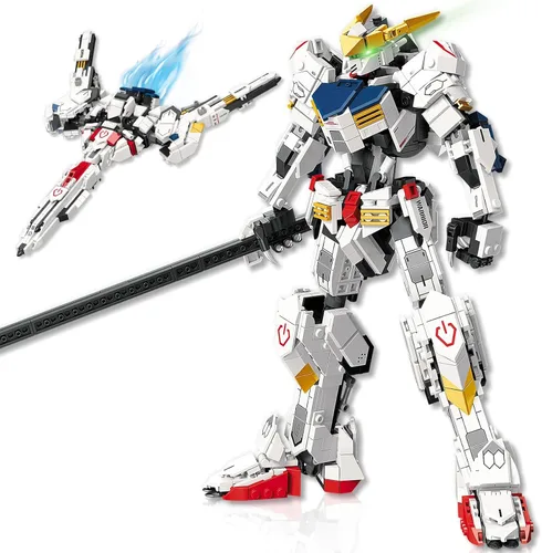 Miniatura 7 de HIGH GODO Mech Robot - Juego de bloques de construcción para adultos, kit de modelo guerrero dragón verde fresco con juego de juguete de lanza