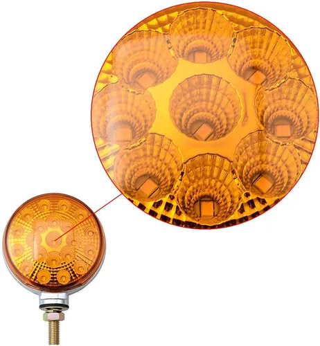 Miniatura 6 de 4 piezas de luces de parada y cola redondas de doble cara con 42 LED, rojas, y lámpara de estacionamiento y señal de giro trasera ámbar, compatibles