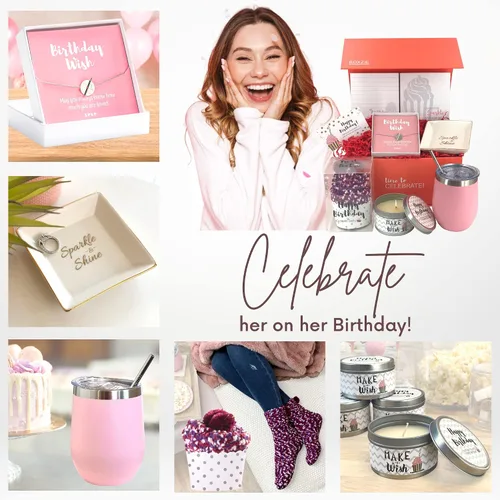 Miniatura 2 de Regalos de feliz cumpleaños para mujer, juego de cesta de regalo para mujer, caja de cumpleaños, paquete único de atención de la amistad, regalos