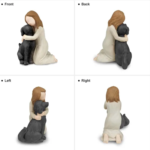Miniatura 4 de Figuras de ángel de perro negro, memoriales de amistad de perro ángel para amantes de las mascotas