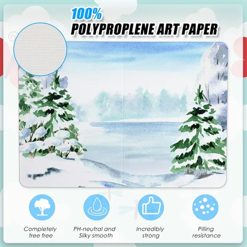 Miniatura 3 de Sabary Juego de 100 tarjetas de acuarela en blanco con sobres, 140 libras/10.58 oz/m², tarjetas de papel de acuarela de algodón pesado, tarjeta