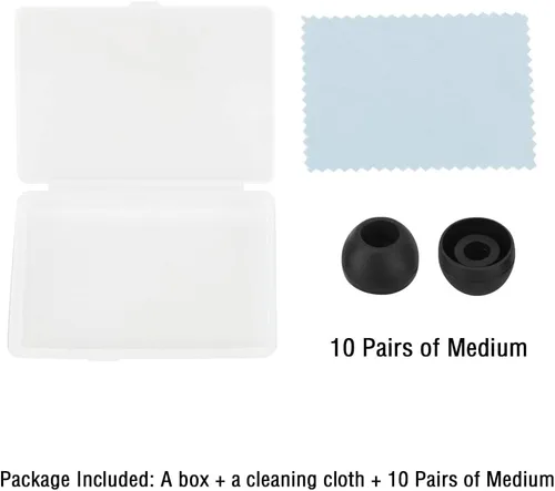 Miniatura 2 de Puntas de silicona de repuesto para auriculares internos - 10 pares (negro)