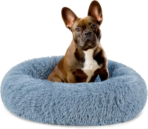 Miniatura 13 de PetAmi Cama calmante para perros y gatos pequeños y medianos, 23 camas redondas en forma de dona, cama lavable y esponjosa de piel sintética